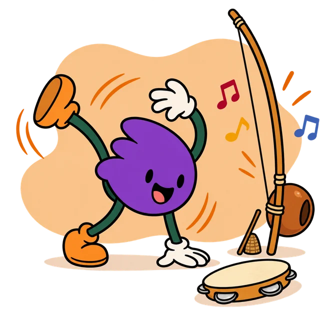 O mascote da Escola Científica em capoeira
