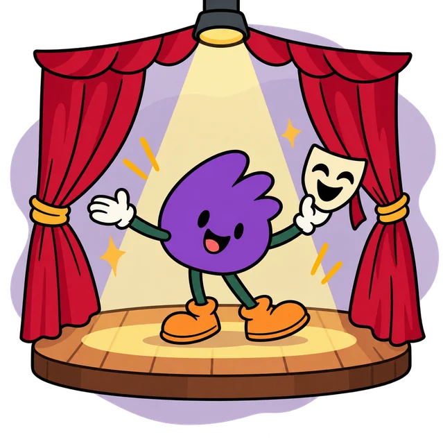 O mascote da Escola Científica em teatro
