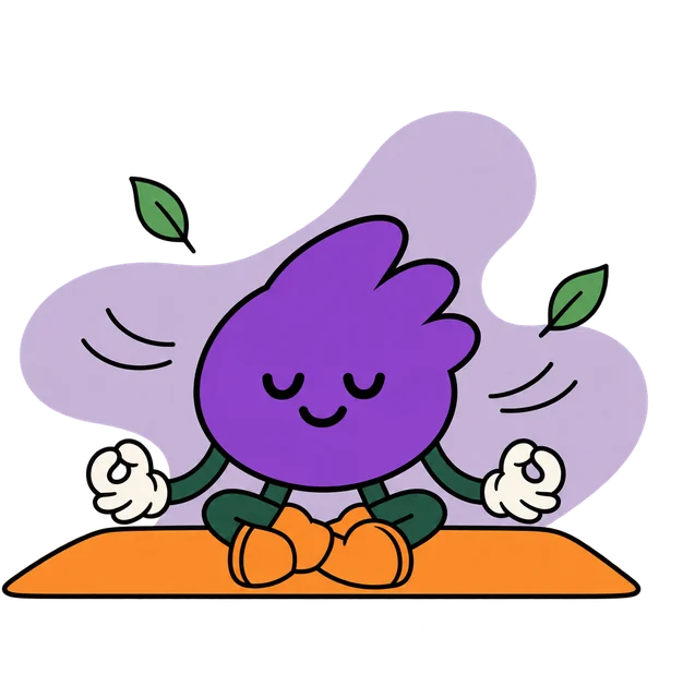 O mascote da Escola Científica em yoga