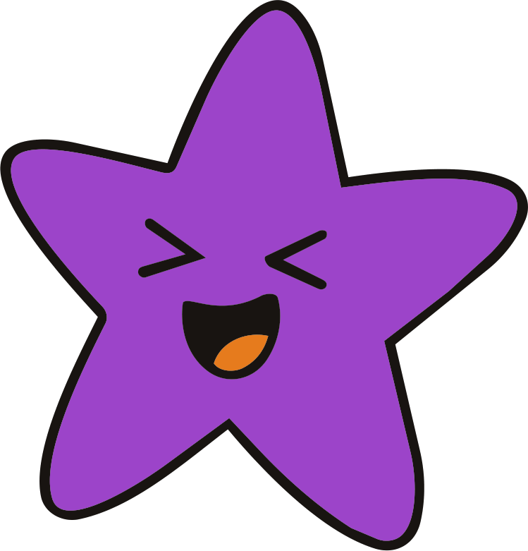 Mascote da Escola Científica: estrela: para celebrar